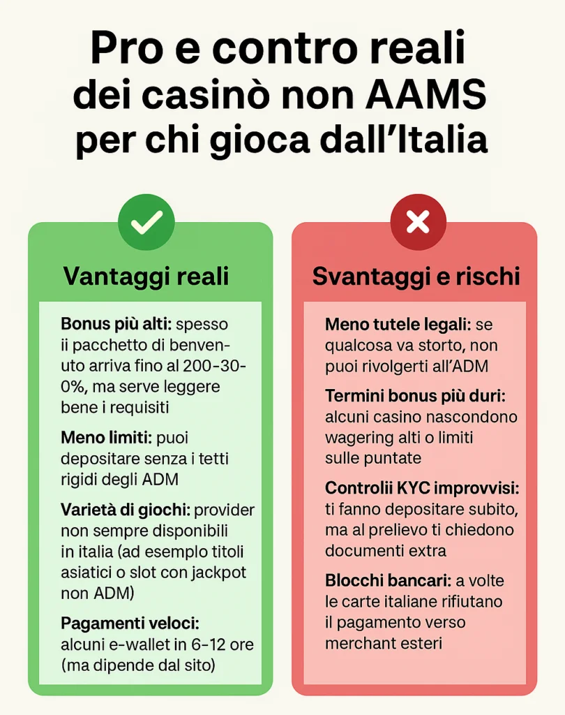 Pro e contro casino non AAMS